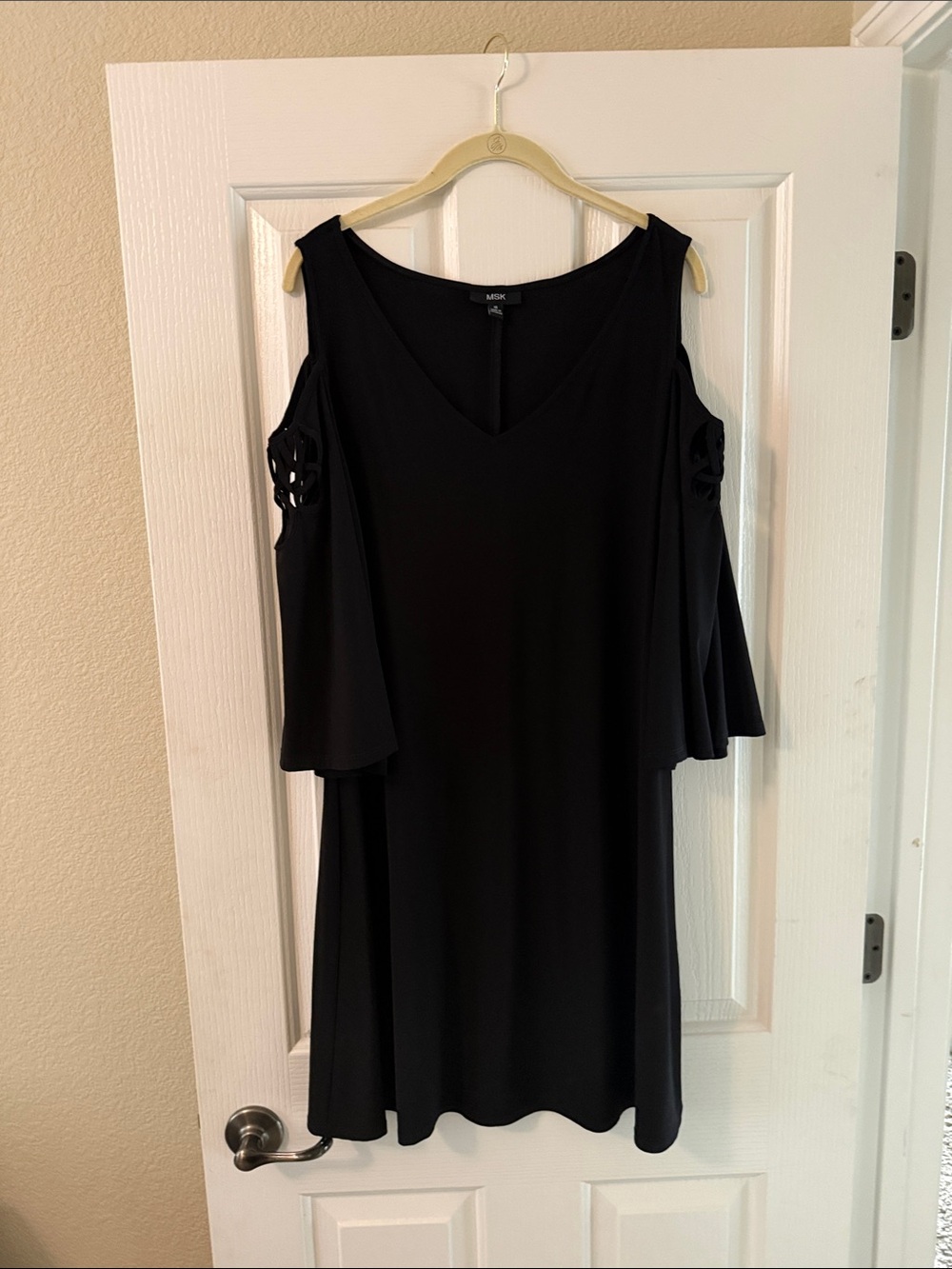 MSK Black Cold-Shoulder Mini Dress